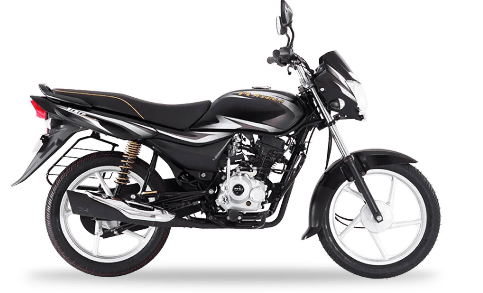 Bajaj Platina 100 ES, front three-quarter view