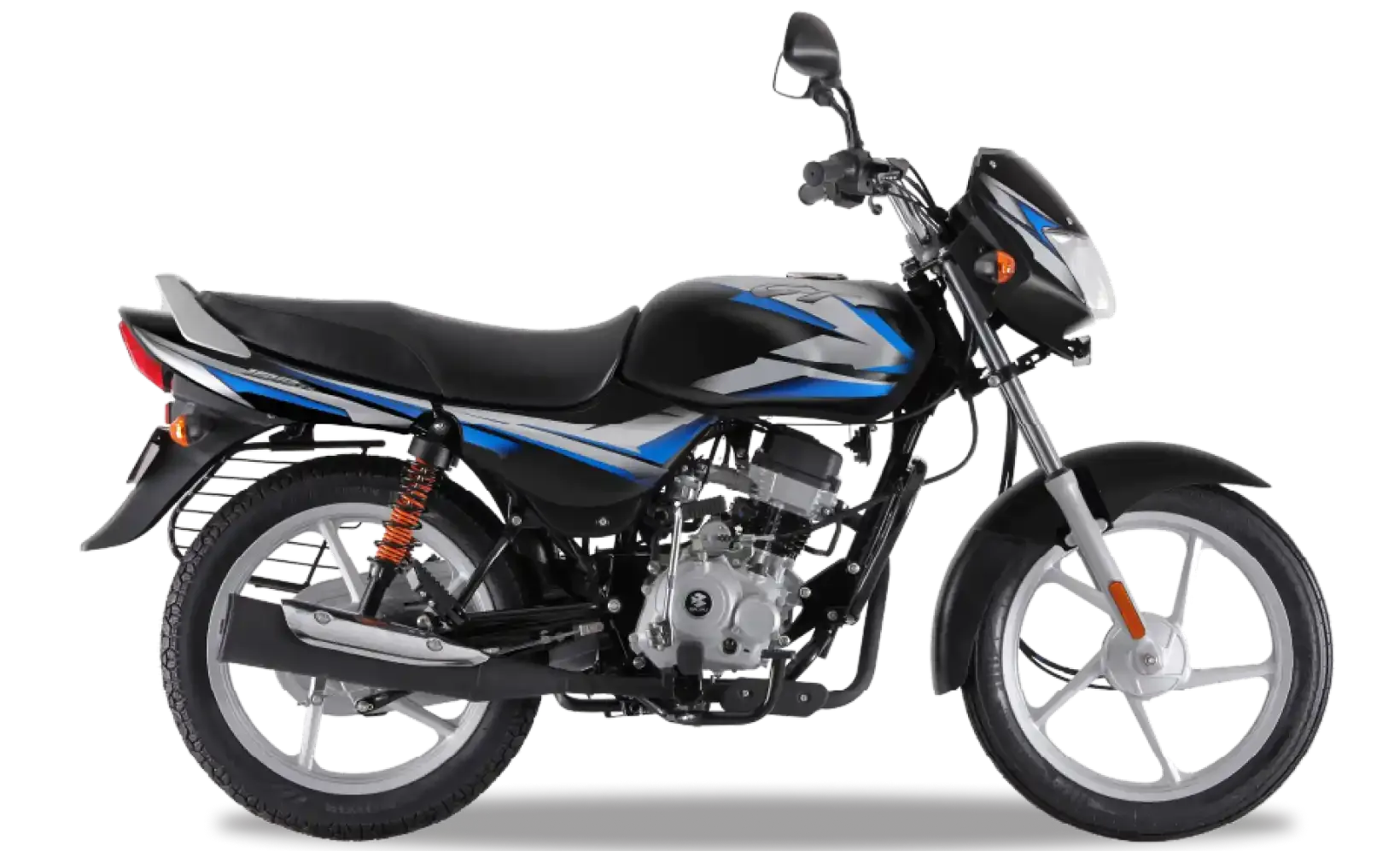Bajaj CT 100 ES, front three-quarter view