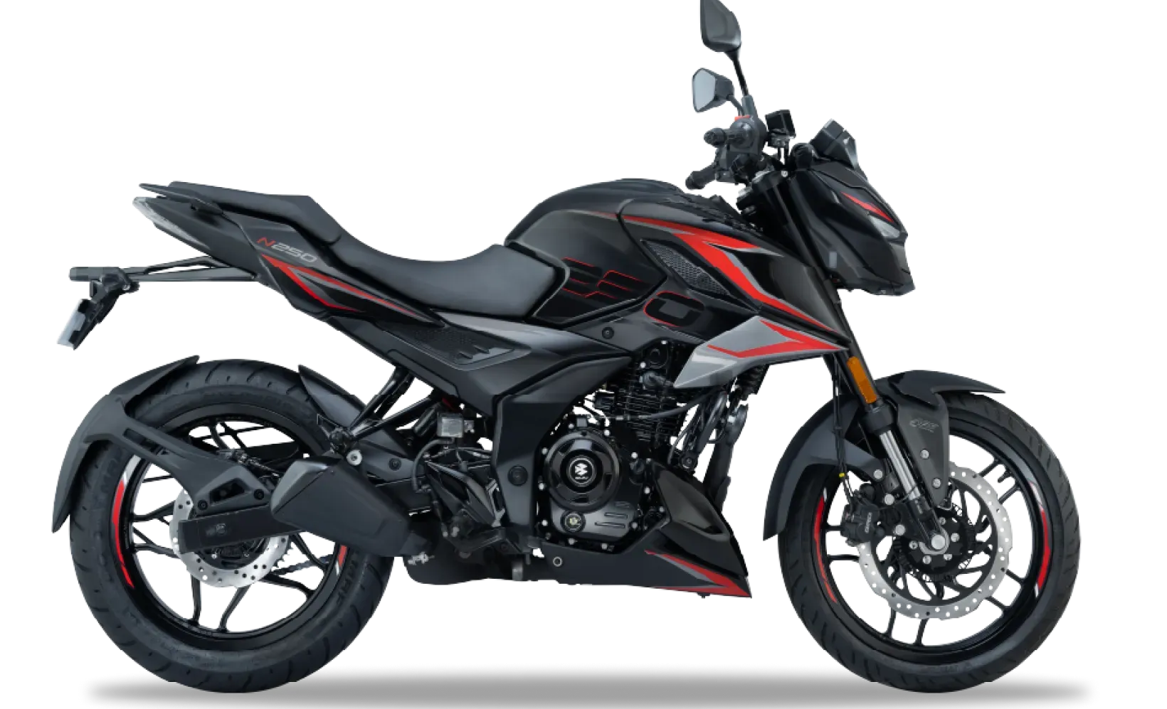 Bajaj Pulsar N250, front three-quarter view